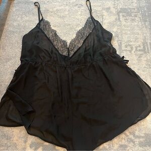 PrettyLittleThing Keke Black Chiffon Fairy Lace Teddy Sexy Whimsigoth Sz XXl